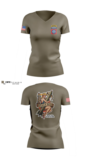 Womens Short Sleeve Vneck Shirt, Ammo, Distro, 407th LSB, Army, Teamtime, Team time, sublimation, custom sports apparel, team uniforms, spirit wear, spiritwear, sports uniforms, custom shirts, team store, custom team store, fundraiser sports, apparel fundraiser