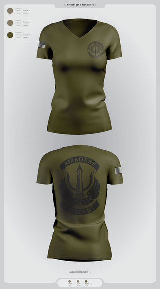 Womens Short Sleeve Vneck Shirt, SOCCENT IWD, Army, Teamtime, Team time, sublimation, custom sports apparel, team uniforms, spirit wear, spiritwear, sports uniforms, custom shirts, team store, custom team store, fundraiser sports, apparel fundraiser