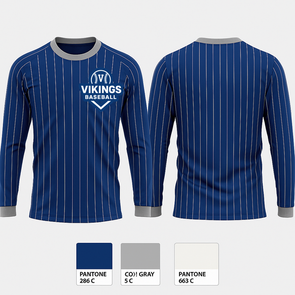 Long Sleeve Performance Shirt, Vikings, Baseball, Teamtime, Team time, sublimation, custom sports apparel, team uniforms, spirit wear, spiritwear, sports uniforms, custom shirts, team store, custom team store, fundraiser sports, apparel fundraiser