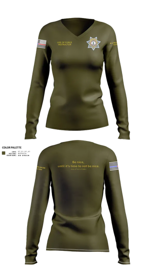 Womens Long Sleeve Vneck Shirt, Stafford County Fire Marshal's Office, Police, Teamtime, Team time, sublimation, custom sports apparel, team uniforms, spirit wear, spiritwear, sports uniforms, custom shirts, team store, custom team store, fundraiser sports, apparel fundraiser