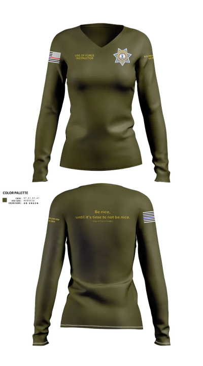 VFMA Use of Force Women's Long Sleeve V-neck Shirt - 501