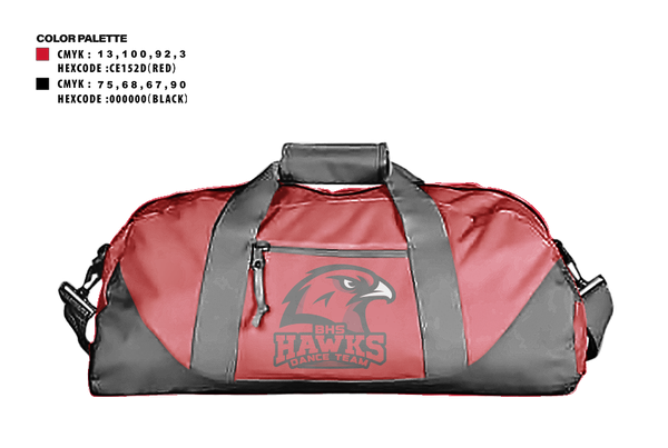 Duffle Bag, BHS Hawks Dance Team, Spirit Store, Teamtime, Team time, sublimation, custom sports apparel, team uniforms, spirit wear, spiritwear, sports uniforms, custom shirts, team store, custom team store, fundraiser sports, apparel fundraiser