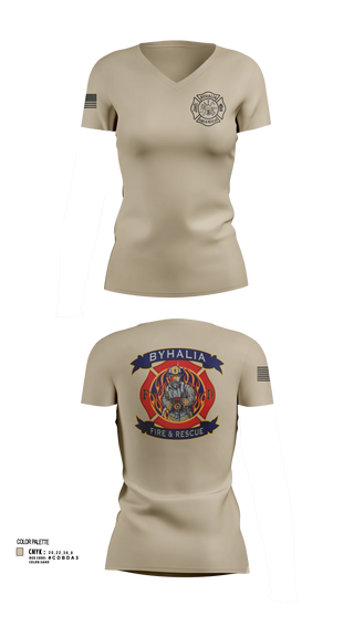 Womens Short Sleeve Vneck Shirt, Byhalia Fire and Rescue, Fire Department, Teamtime, Team time, sublimation, custom sports apparel, team uniforms, spirit wear, spiritwear, sports uniforms, custom shirts, team store, custom team store, fundraiser sports, apparel fundraiser