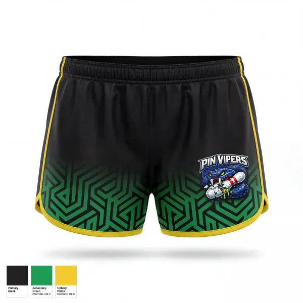 Womens Shorts, Pin vipersPinvipers, Bowling, Teamtime, Team time, sublimation, custom sports apparel, team uniforms, spirit wear, spiritwear, sports uniforms, custom shirts, team store, custom team store, fundraiser sports, apparel fundraiser