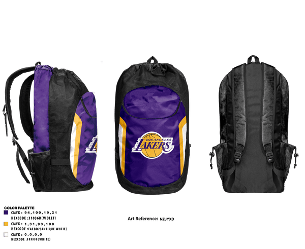 Gear Bag, Los angles lakers, Men's Basketball, Teamtime, Team time, sublimation, custom sports apparel, team uniforms, spirit wear, spiritwear, sports uniforms, custom shirts, team store, custom team store, fundraiser sports, apparel fundraiser