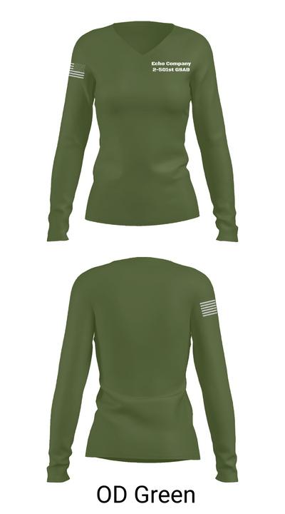 Echo Company 2-501st GSAB 94016276 Women's Long Sleeve V-neck Shirt - 57