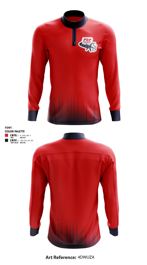 Quarter Zip Jacket, FYD Tampa Bay Pop Warner, Football, Teamtime, Team time, sublimation, custom sports apparel, team uniforms, spirit wear, spiritwear, sports uniforms, custom shirts, team store, custom team store, fundraiser sports, apparel fundraiser