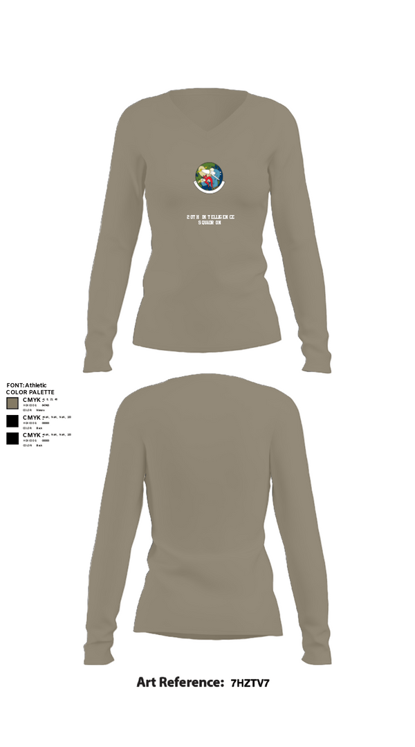 Women's Long Sleeve Vneck Shirt, 20th Intelligence Squadron, Air Force, Teamtime, Team time, sublimation, custom sports apparel, team uniforms, spirit wear, spiritwear, sports uniforms, custom shirts, team store, custom team store, fundraiser sports, apparel fundraiser