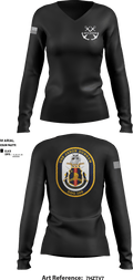Jason Dunham Deck Division 54817765 Women's Long Sleeve V-neck Shirt - 3
