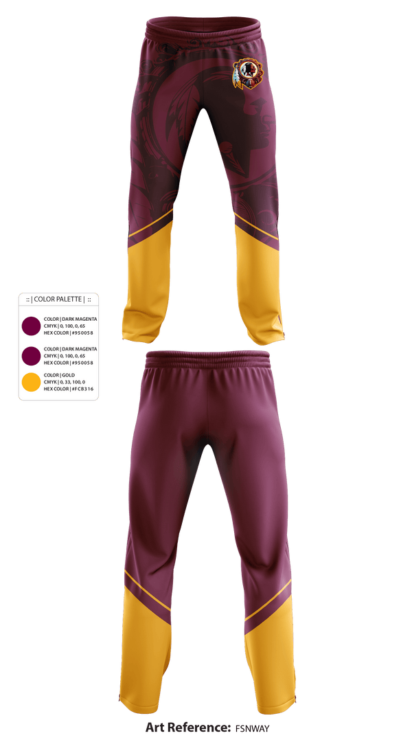 Sweatpants, Washington Redskins, Football, Teamtime, Team time, sublimation, custom sports apparel, team uniforms, spirit wear, spiritwear, sports uniforms, custom shirts, team store, custom team store, fundraiser sports, apparel fundraiser