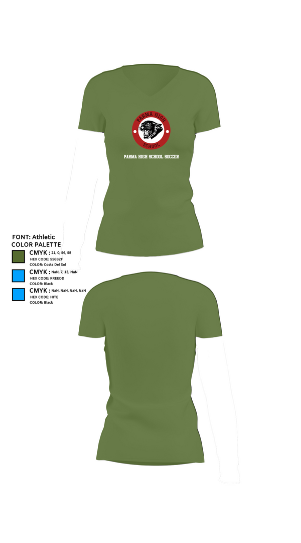 Women's Short Sleeve Vneck Shirt, Parma High School Soccer, Women's Soccer, Teamtime, Team time, sublimation, custom sports apparel, team uniforms, spirit wear, spiritwear, sports uniforms, custom shirts, team store, custom team store, fundraiser sports, apparel fundraiser