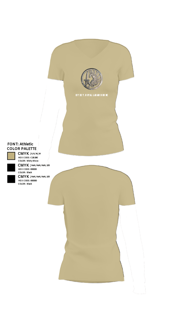 Women's Short Sleeve Vneck Shirt, 1st Det. Royal Lao Airborne, Army, Teamtime, Team time, sublimation, custom sports apparel, team uniforms, spirit wear, spiritwear, sports uniforms, custom shirts, team store, custom team store, fundraiser sports, apparel fundraiser