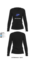 Pewitt CISD Police 8809004 Women's Long Sleeve V-neck Shirt - 21