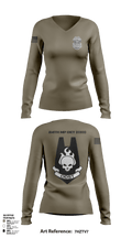 24th MP DET CID 97764501 Women's Long Sleeve V-neck Shirt - 1
