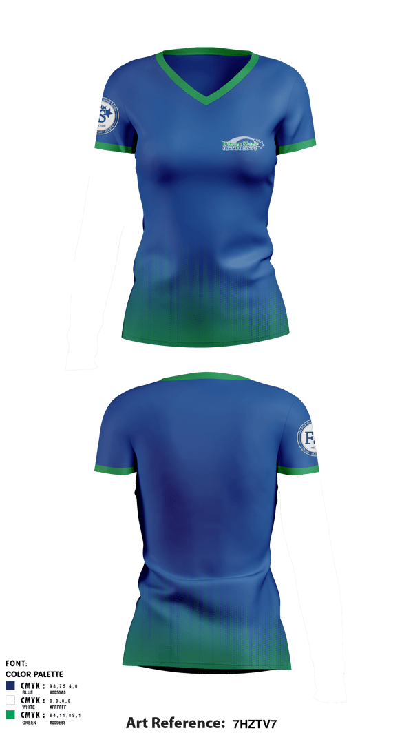 Women's Short Sleeve Vneck Shirt, Future Stars Summer Camps at Old Westbury, Spirit Store, Teamtime, Team time, sublimation, custom sports apparel, team uniforms, spirit wear, spiritwear, sports uniforms, custom shirts, team store, custom team store, fundraiser sports, apparel fundraiser