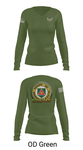 Women's Long Sleeve Vneck Shirt, 51st Combat Engineers, Army, Teamtime, Team time, sublimation, custom sports apparel, team uniforms, spirit wear, spiritwear, sports uniforms, custom shirts, team store, custom team store, fundraiser sports, apparel fundraiser