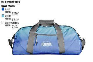 Duffle Bag, Fortnite Burger Gang, E-Sports, Teamtime, Team time, sublimation, custom sports apparel, team uniforms, spirit wear, spiritwear, sports uniforms, custom shirts, team store, custom team store, fundraiser sports, apparel fundraiser