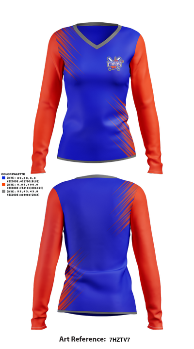 Mountain State Chaos 91223872 Women's Long Sleeve V-neck Shirt - 1
