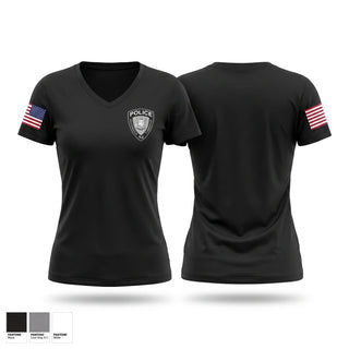 Womens Short Sleeve Vneck Shirt, Readington Police Department, Police, Teamtime, Team time, sublimation, custom sports apparel, team uniforms, spirit wear, spiritwear, sports uniforms, custom shirts, team store, custom team store, fundraiser sports, apparel fundraiser
