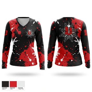 Womens Long Sleeve Vneck Shirt, UNORTHODOX PAINTBALL, Spirit Store, Teamtime, Team time, sublimation, custom sports apparel, team uniforms, spirit wear, spiritwear, sports uniforms, custom shirts, team store, custom team store, fundraiser sports, apparel fundraiser