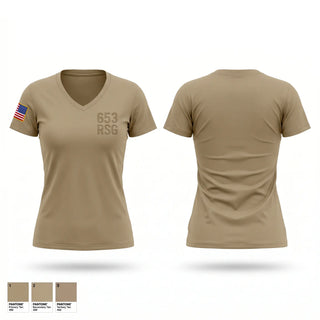Womens Short Sleeve Vneck Shirt, 653 RSG, Army, Teamtime, Team time, sublimation, custom sports apparel, team uniforms, spirit wear, spiritwear, sports uniforms, custom shirts, team store, custom team store, fundraiser sports, apparel fundraiser
