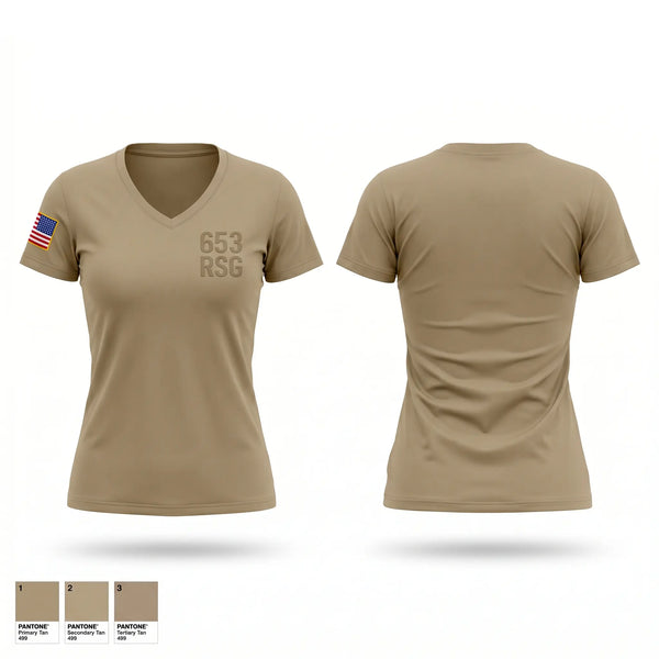 Womens Short Sleeve Vneck Shirt, 653 RSG, Army, Teamtime, Team time, sublimation, custom sports apparel, team uniforms, spirit wear, spiritwear, sports uniforms, custom shirts, team store, custom team store, fundraiser sports, apparel fundraiser