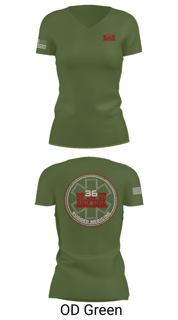 Womens Short Sleeve Vneck Shirt, 36 Engineer Brigade, Army, Teamtime, Team time, sublimation, custom sports apparel, team uniforms, spirit wear, spiritwear, sports uniforms, custom shirts, team store, custom team store, fundraiser sports, apparel fundraiser