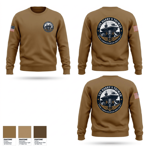 Crew Neck Sweatshirt, CVN75 Media, Navy, Teamtime, Team time, sublimation, custom sports apparel, team uniforms, spirit wear, spiritwear, sports uniforms, custom shirts, team store, custom team store, fundraiser sports, apparel fundraiser