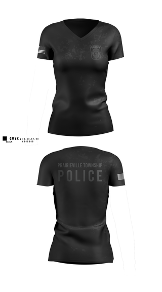 Womens Short Sleeve Vneck Shirt, Prairieville Township police, Police, Teamtime, Team time, sublimation, custom sports apparel, team uniforms, spirit wear, spiritwear, sports uniforms, custom shirts, team store, custom team store, fundraiser sports, apparel fundraiser