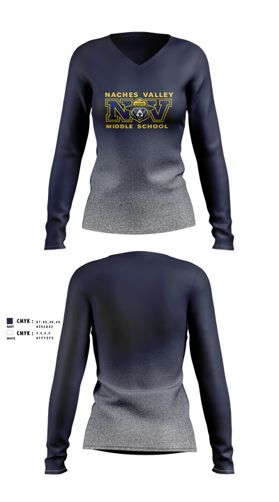 Naches’s Volleyball Women's Long Sleeve V-neck Shirt - 8