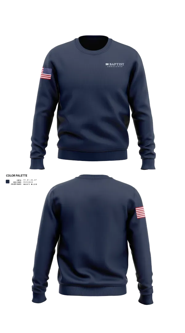 Crew Neck Sweatshirt, Baptist EMS, EMS/EMT, Teamtime, Team time, sublimation, custom sports apparel, team uniforms, spirit wear, spiritwear, sports uniforms, custom shirts, team store, custom team store, fundraiser sports, apparel fundraiser