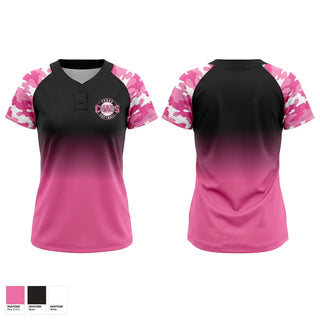 Two Button Softball Jersey, Texas Chaos, Softball, Teamtime, Team time, sublimation, custom sports apparel, team uniforms, spirit wear, spiritwear, sports uniforms, custom shirts, team store, custom team store, fundraiser sports, apparel fundraiser