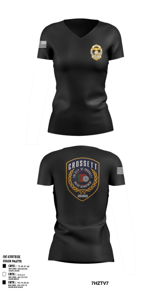 Womens Short Sleeve Vneck Shirt, Crossett Police Department, Police, Teamtime, Team time, sublimation, custom sports apparel, team uniforms, spirit wear, spiritwear, sports uniforms, custom shirts, team store, custom team store, fundraiser sports, apparel fundraiser