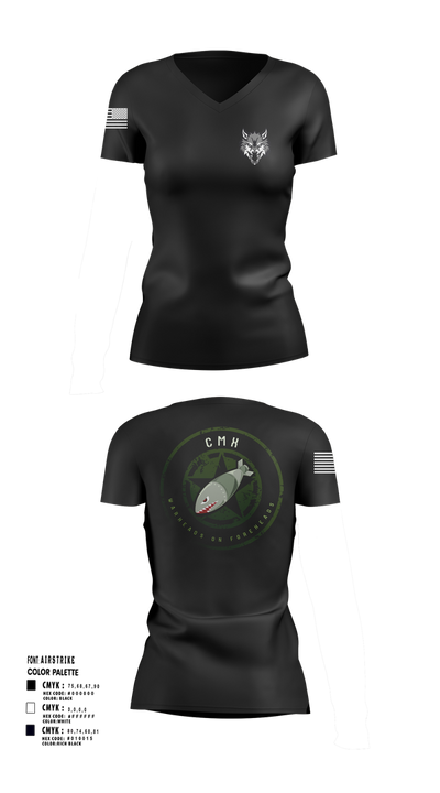 CMX 42179548 Women's Short Sleeve V-neck Shirt - 102