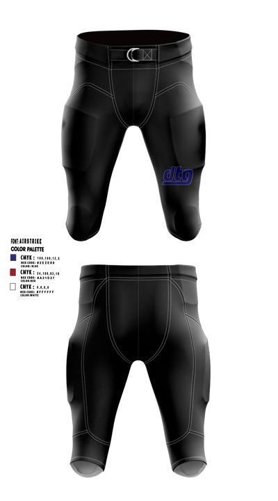 Downtown Giants Youth Football & Basketball 68980247 Integrated Football Pants - 9