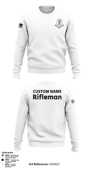 Crew Neck Sweatshirt, Pershing Rifles, Army, Teamtime, Team time, sublimation, custom sports apparel, team uniforms, spirit wear, spiritwear, sports uniforms, custom shirts, team store, custom team store, fundraiser sports, apparel fundraiser