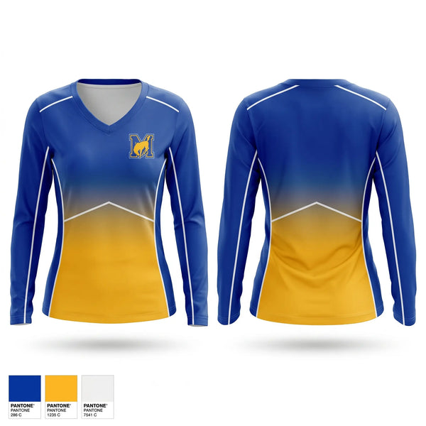 Womens Long Sleeve Vneck Shirt, Marian Colts, Baseball, Teamtime, Team time, sublimation, custom sports apparel, team uniforms, spirit wear, spiritwear, sports uniforms, custom shirts, team store, custom team store, fundraiser sports, apparel fundraiser