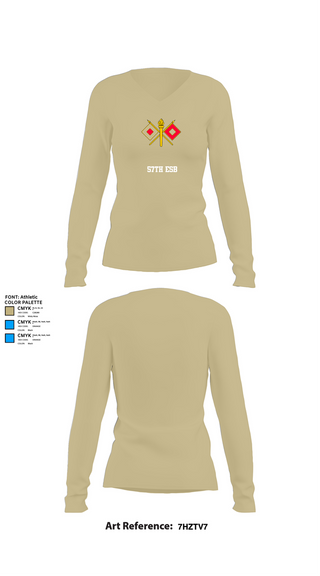 Womens Long Sleeve Vneck Shirt, 57th ESB, , Teamtime, Team time, sublimation, custom sports apparel, team uniforms, spirit wear, spiritwear, sports uniforms, custom shirts, team store, custom team store, fundraiser sports, apparel fundraiser