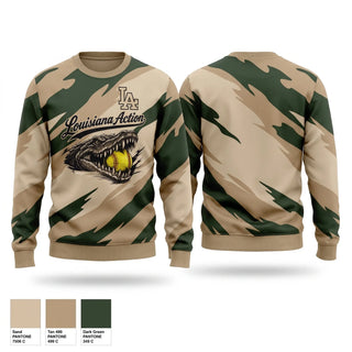 Crew Neck Sweatshirt, Louisiana Action, Softball, Teamtime, Team time, sublimation, custom sports apparel, team uniforms, spirit wear, spiritwear, sports uniforms, custom shirts, team store, custom team store, fundraiser sports, apparel fundraiser