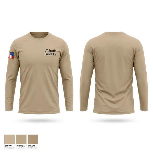 Long Sleeve Performance Shirt, UT Austin Police K9, Police, Teamtime, Team time, sublimation, custom sports apparel, team uniforms, spirit wear, spiritwear, sports uniforms, custom shirts, team store, custom team store, fundraiser sports, apparel fundraiser