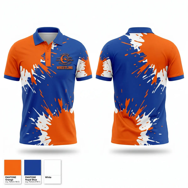 Short Sleeve Performance Polo, Clayton High School Wrestling, Wrestling, Teamtime, Team time, sublimation, custom sports apparel, team uniforms, spirit wear, spiritwear, sports uniforms, custom shirts, team store, custom team store, fundraiser sports, apparel fundraiser