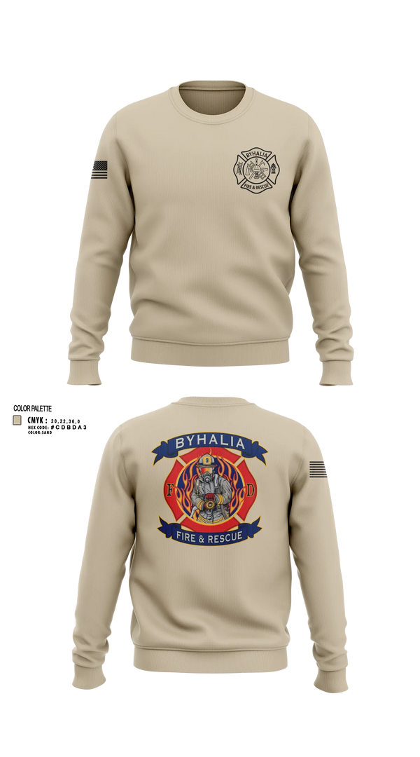 Crew Neck Sweatshirt, Byhalia Fire and Rescue, Fire Department, Teamtime, Team time, sublimation, custom sports apparel, team uniforms, spirit wear, spiritwear, sports uniforms, custom shirts, team store, custom team store, fundraiser sports, apparel fundraiser