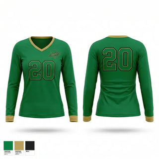 Womens Long Sleeve Vneck Shirt, 11U Southline Shamrocks, Baseball, Teamtime, Team time, sublimation, custom sports apparel, team uniforms, spirit wear, spiritwear, sports uniforms, custom shirts, team store, custom team store, fundraiser sports, apparel fundraiser