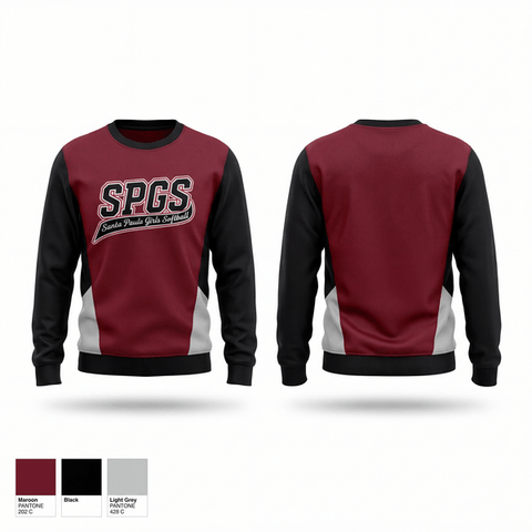 Crew Neck Sweatshirt, Santa Paula Girls Softball, Softball, Teamtime, Team time, sublimation, custom sports apparel, team uniforms, spirit wear, spiritwear, sports uniforms, custom shirts, team store, custom team store, fundraiser sports, apparel fundraiser