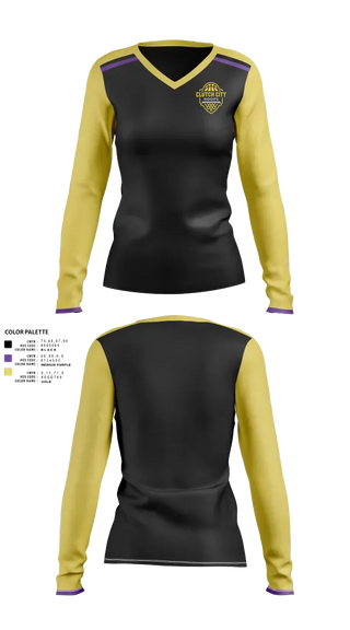 Womens Long Sleeve Vneck Shirt, Clutch City Hoops, Men's Basketball, Teamtime, Team time, sublimation, custom sports apparel, team uniforms, spirit wear, spiritwear, sports uniforms, custom shirts, team store, custom team store, fundraiser sports, apparel fundraiser