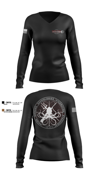 Womens Long Sleeve Vneck Shirt, MCTID, Army, Teamtime, Team time, sublimation, custom sports apparel, team uniforms, spirit wear, spiritwear, sports uniforms, custom shirts, team store, custom team store, fundraiser sports, apparel fundraiser