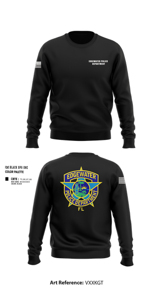 Crew Neck Sweatshirt, Edgewater Police Department, Police, Teamtime, Team time, sublimation, custom sports apparel, team uniforms, spirit wear, spiritwear, sports uniforms, custom shirts, team store, custom team store, fundraiser sports, apparel fundraiser