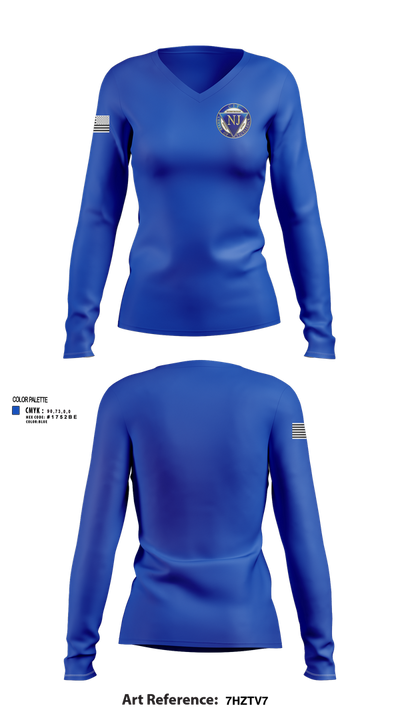CIT-NJ 13700675 Women's Long Sleeve V-neck Shirt - 101