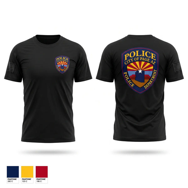 Old School Cotton Feel Shirt, Page Police, Police, Teamtime, Team time, sublimation, custom sports apparel, team uniforms, spirit wear, spiritwear, sports uniforms, custom shirts, team store, custom team store, fundraiser sports, apparel fundraiser