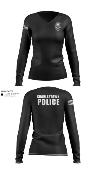 Womens Long Sleeve Vneck Shirt, CHPD, Police, Teamtime, Team time, sublimation, custom sports apparel, team uniforms, spirit wear, spiritwear, sports uniforms, custom shirts, team store, custom team store, fundraiser sports, apparel fundraiser